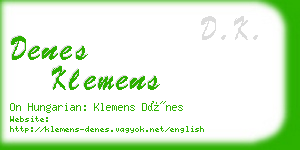 denes klemens business card